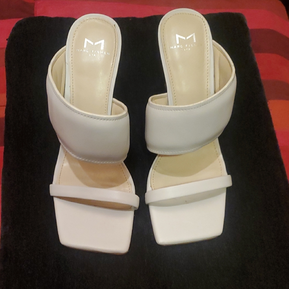Marc Fisher Cream Women's Mules